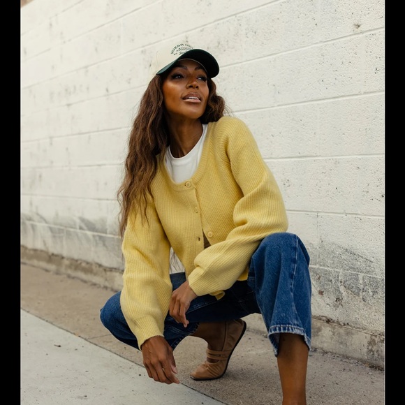 Roolee Yellow Cardigan, S - Picture 1 of 3